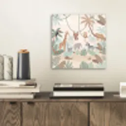 Jungle - Dieren - Groen aluminium wit klein -sfeer1
