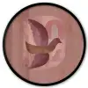 Illustratie - Vogels - Abstract - Roze Fotolijst rond zonder passe partout klein -3d