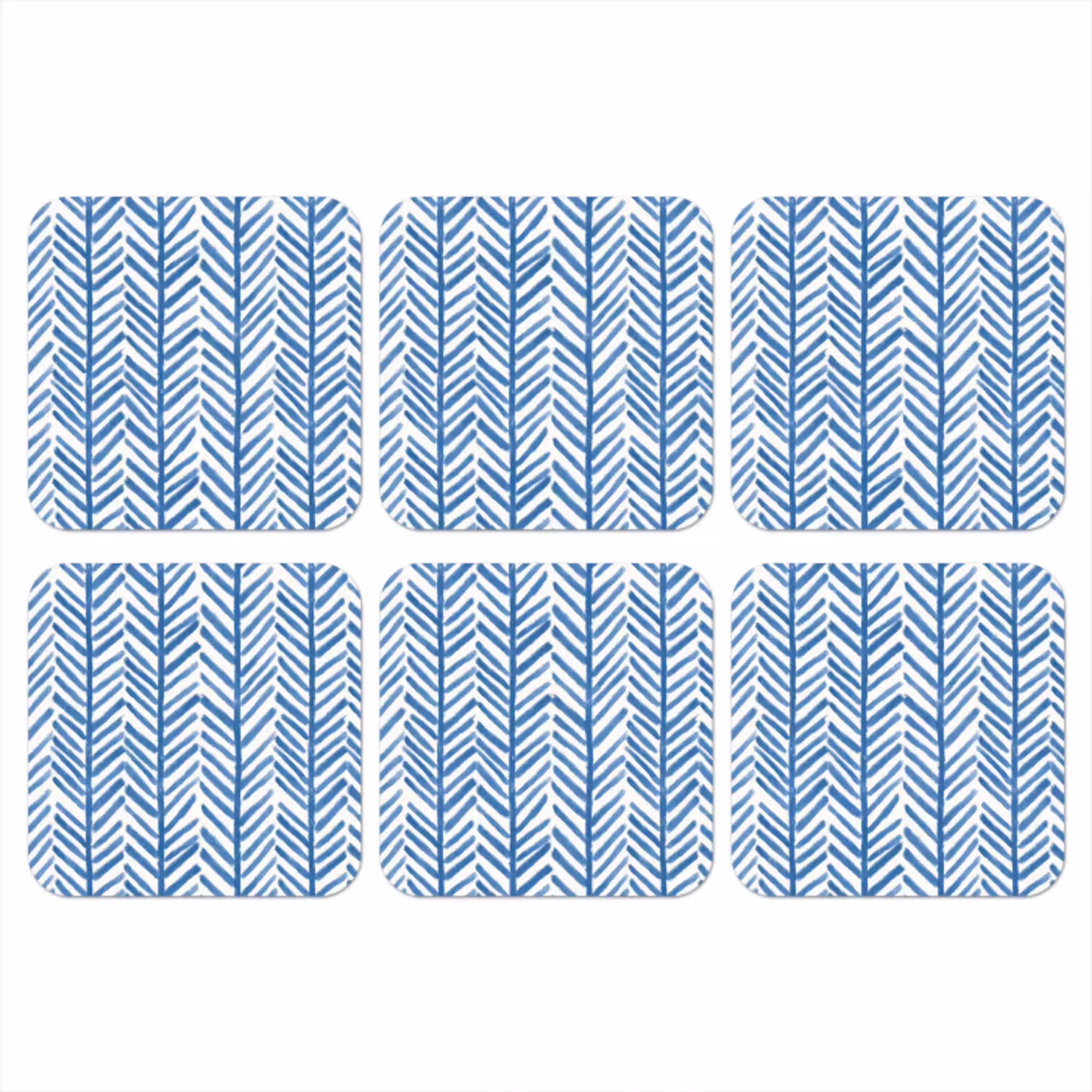 Patroon - Streep - Blauw onderzetter kurk middel 366 -3d
