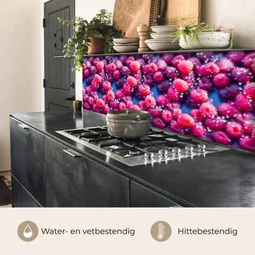 Frambozen - Waterdruppels - Vruchten keuken achterwand 2 middel 871 -usp_NL