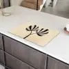 Bladeren - Gestreept - Stengel - Beige Inductie beschermer vinyl 3mm klein -sfeer8