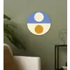 Cirkels - Symmetrisch - Wit - Blauw- Geel Wandcirkel kunststof plaat 5mm dik klein -sfeer3