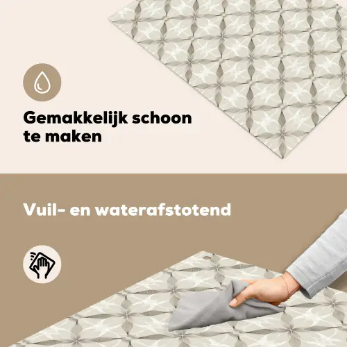 Grafisch - Patroon - Grijs Inductie beschemer met haakjes klein 777 -ky-schoon-nl