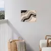 Golven - Zwart - Zandkleur tuinposter los doek klein -sfeer8