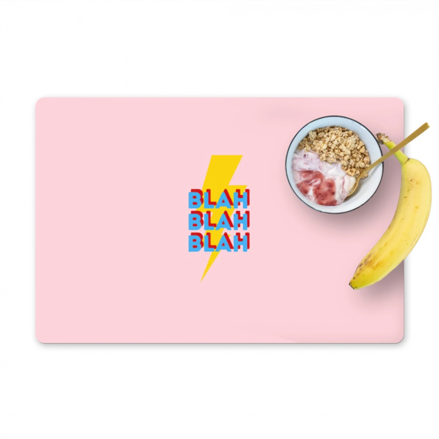 Blah - Bliksem - Roze Placemat vinyl groot -zzzproduct_Kitchenyeah-website
