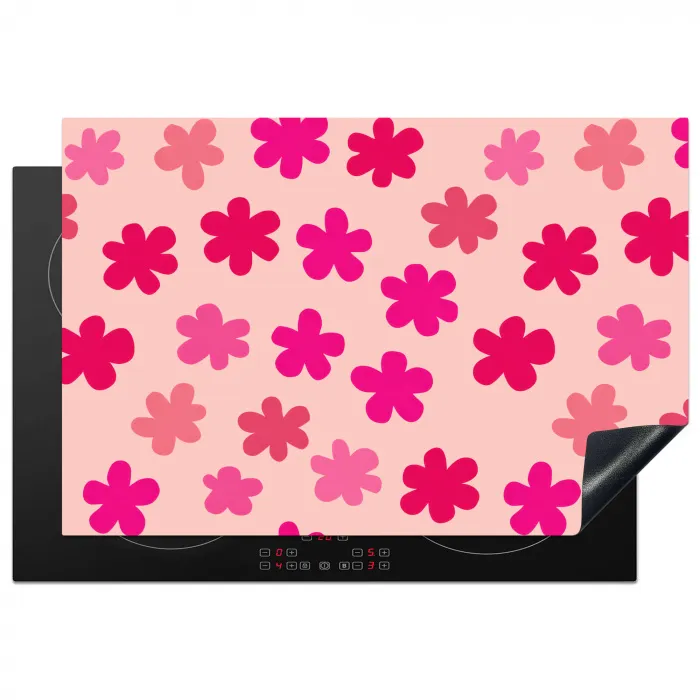 Bloemen - Patroon - Roze Inductie beschermer vinyl 3mm klein -3d