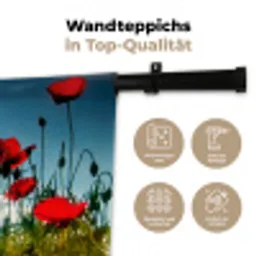 Klaprozen - Toscane - Zon - Rood - Blauw Wandkleed katoen klein -tsfeer2_DE