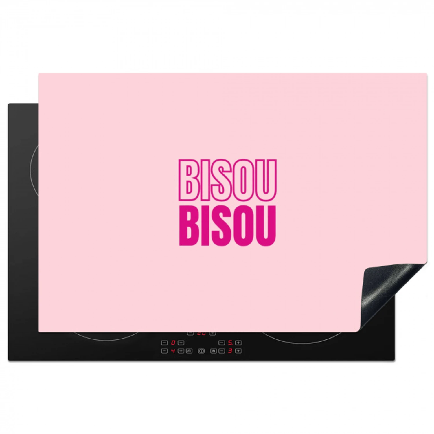 Bisou - Roze - Minimalistisch Inductie beschermer vinyl 3mm klein -3d