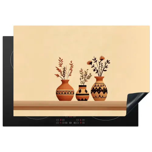 Vazen - Bloemen - Bladeren - Minimalistisch Inductie beschermer vinyl 3mm klein -3d