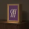 Oh hi - Paars - Minimalistisch Light Box met kabel (Tafellamp) klein -z3d_website