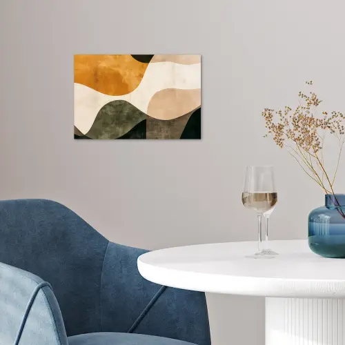 Vormen - Okergeel - Abstract poster papier klein -sfeer3