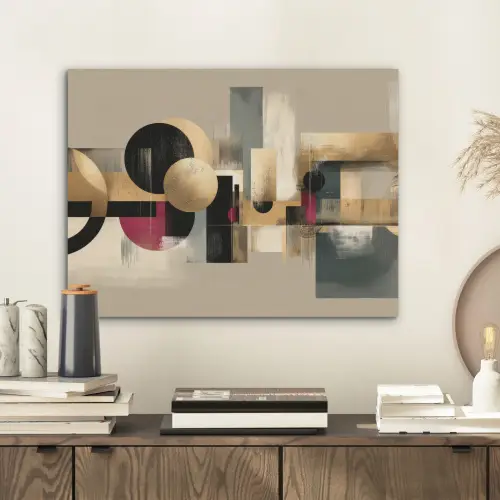 Abstract - Vormen - Beige - Texturen PET vilt klein -sfeer1