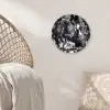Springen - Paard - Zwart - Wit Wandcirkel kunststof plaat 5mm dik klein -sfeer5