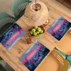 Schilderij - Zonsondergang - Bloemen - Rivier Placemat vinyl groot -zzsfeer5_Kitchenyeah-website