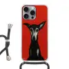 Windhond - Minimalistisch - Rood Hoesje iPhone 16 Pro Max met koord klein -3d