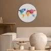 Wereldkaart - Graffiti - Kleurrijk Akoestische PET Vilt - Rond klein -sfeer1