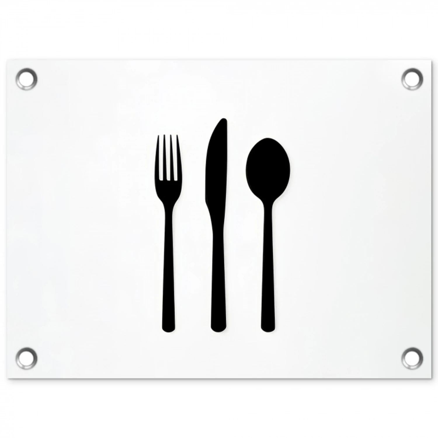 Bestek - Zwart - Simpel tuinposter los doek klein -3d