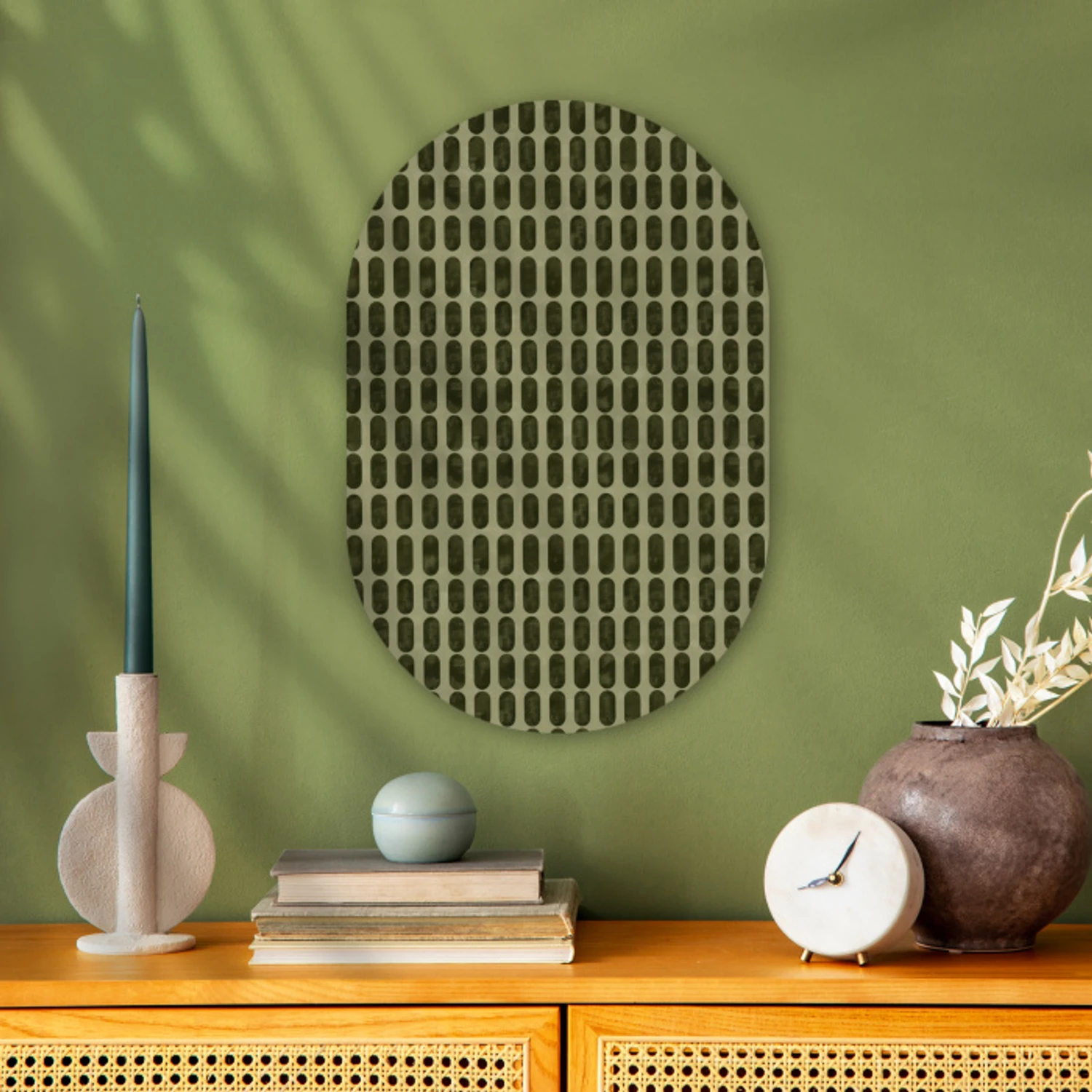 Ritmisch - Effect - Groen Wandcirkel Ovaal Forex klein 630 -sfeer2