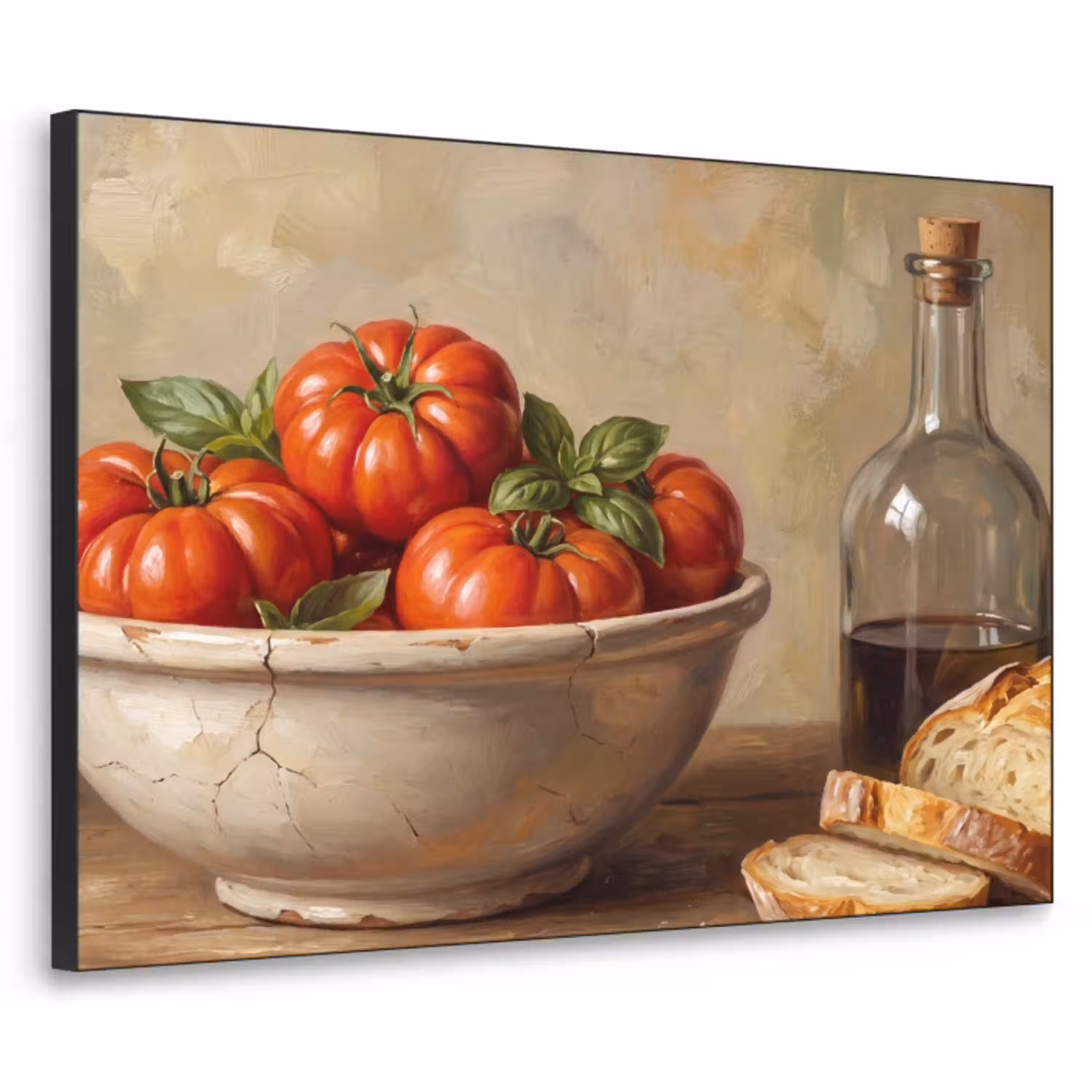 Tomaten - Kom - Eten Textielframe zwart klein -3d