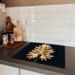Gouden Monstera Majesteit Inductie beschermer vinyl 3mm middel -sfeer3