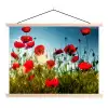 Klaprozen - Toscane - Zon - Rood - Blauw textielposter latten blank klein -3d