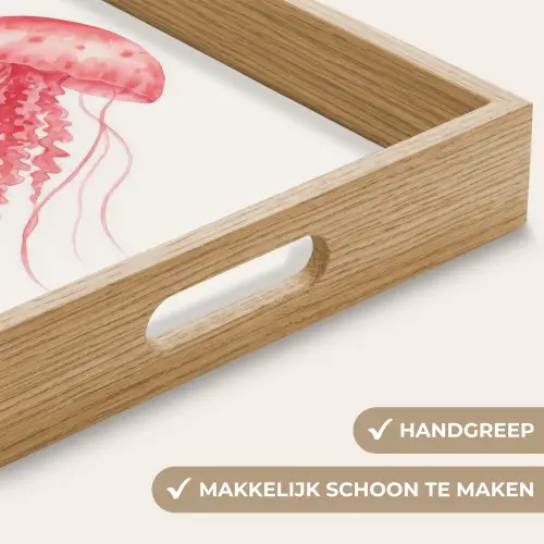 Kwal - Tentakels - Roze Dienblad Rechthoek middel -USP_HandgreepNL