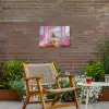 Pink - City - Bloemen Tuinposter op houten frame 2 cm dik klein -sfeer3