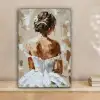Vrouw - Verf - Abstract - Beige - Modern canvas 2cm klein -sfeer1