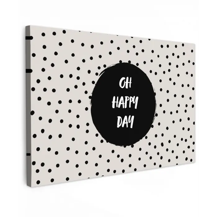 Quotes - Gelukkig - Tekst - Oh happy day Tuinposter op houten frame 2 cm dik klein -3d