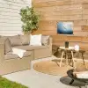 Meeuw - Wit - Zee - Mistig tuinposter los doek klein -sfeer4