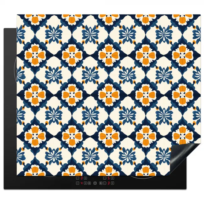 Induction hob protector - Classic - Geometric - Blue