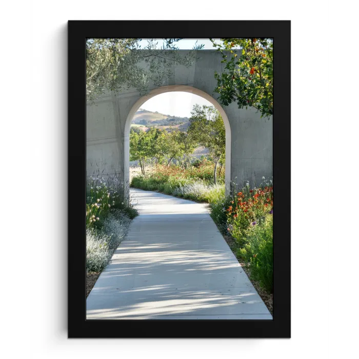 Doorkijk - Pad - Beton - Landschap fotolijst zwart zonder passe partout klein -3d
