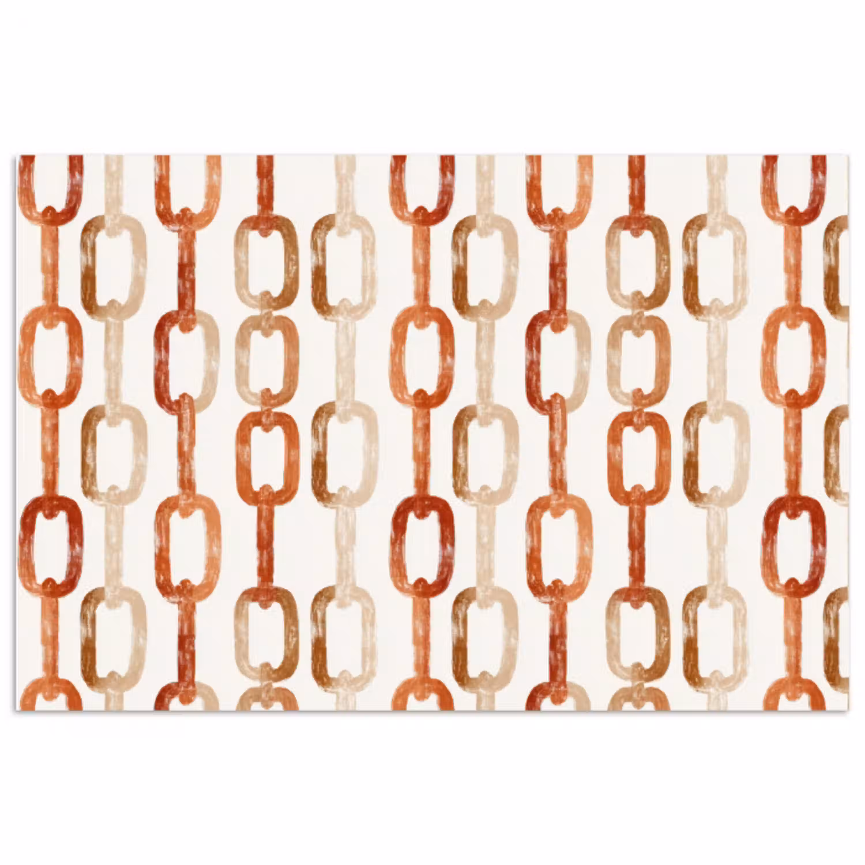 Schakels - Patroon - Aquarel - Terracotta poster papier klein 62 -3d
