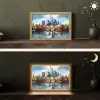 Bomen Frankfurt- Stad - Skyline - Brug Light Box met kabel (Tafellamp) klein -sfeer3