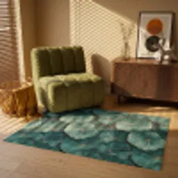 Patroon - Bladeren - Groen Vloerkleed Rechthoek klein 1091 -atmosphere_sfeer1_global