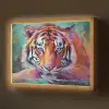 Tijger - Olieverf - Dieren - Kunst Light Box met batterij (Wandlamp) middel -z3d_website