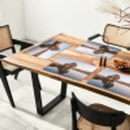 Bomen - Reflectie - Water - Zonsopgang - Serene Placemat vinyl groot -zzsfeer4_Kitchenyeah-website
