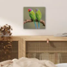 Papagaai - Tak - Natuur - Kleurrijk aluminium wit klein -sfeer3