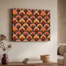 Patroon - Retro - Kleurrijk Textielframe zwart klein 947 -sfeer3