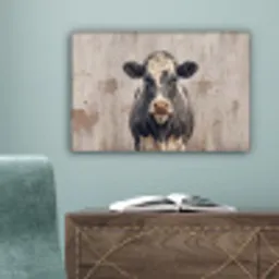 Koe - Portret - Dieren - Modern canvas 2cm klein -sfeer4