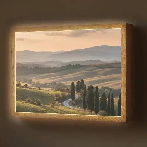 Toscaans - Landschap - Heuvels Light Box met batterij (Wandlamp) middel -z3d_website