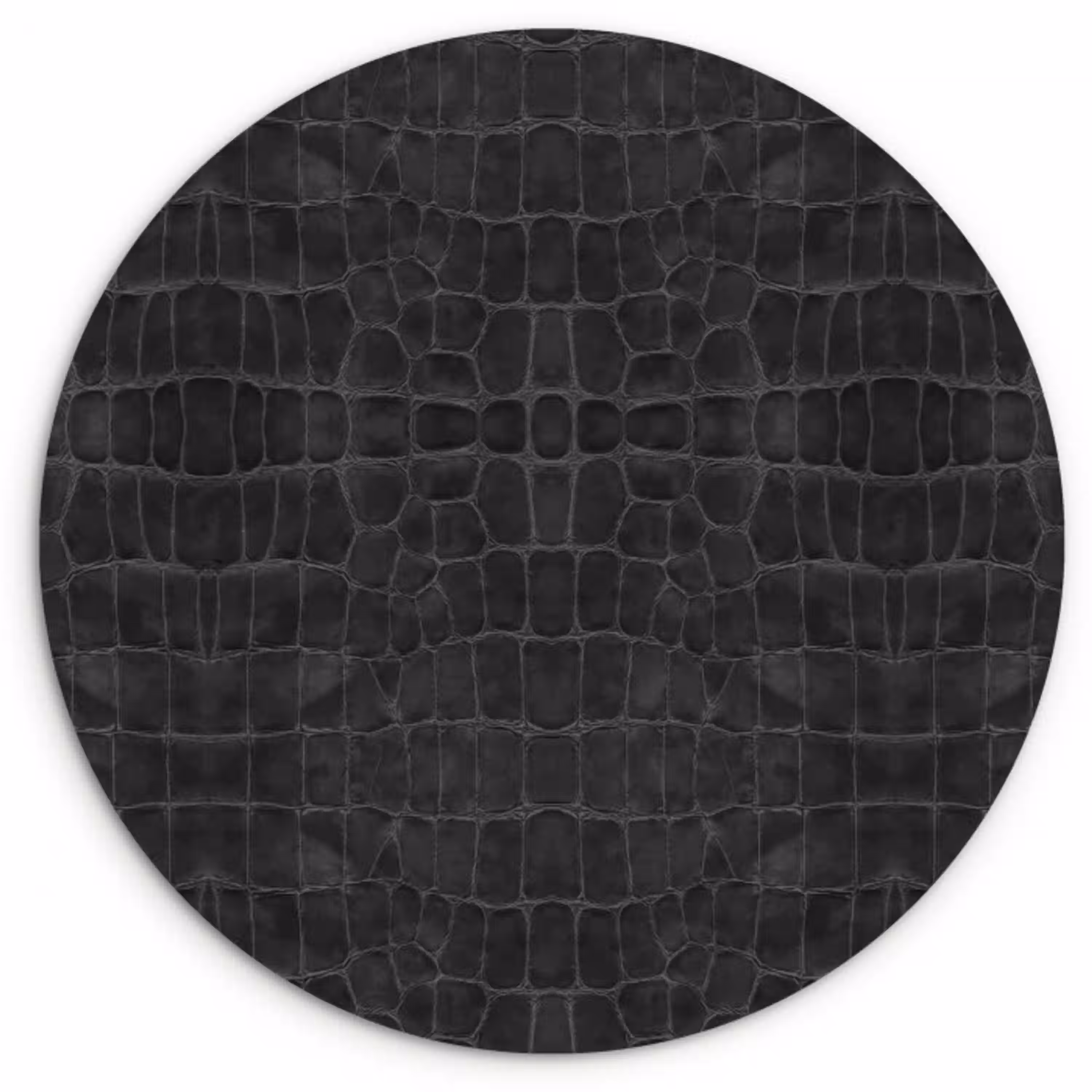 Krokodil - Leer - Zwart Wandcirkel plexiglas klein 852 -3d