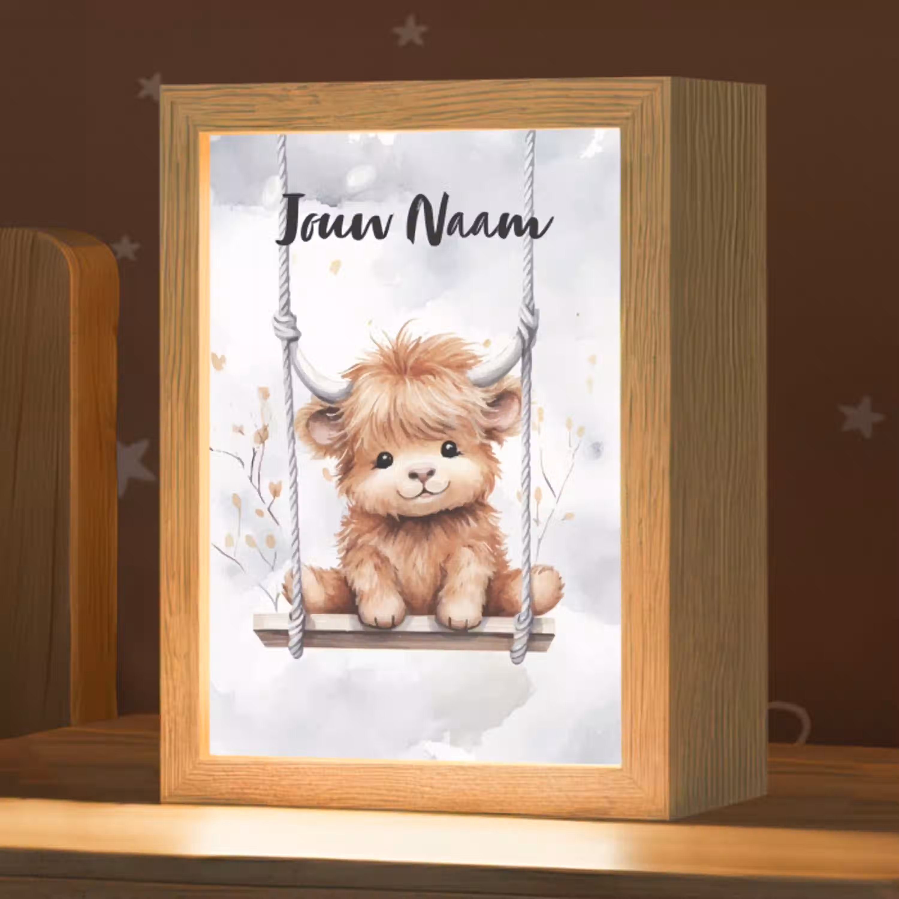 Schotse hooglander - Dier - Kinderen Light Box met kabel (Kinderlampje) klein -zzz_3d_website