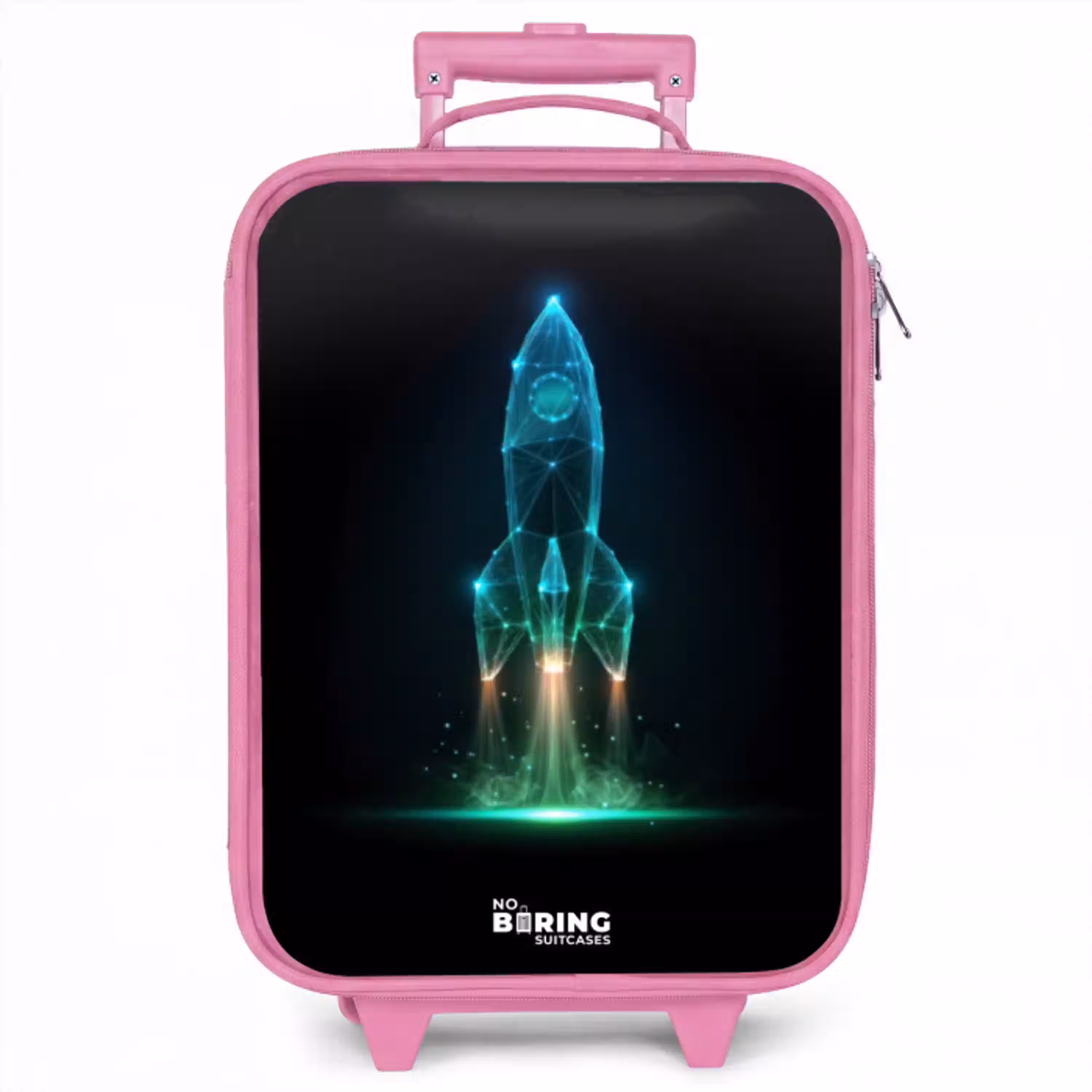 Lancerende raket in neonstijl Kinderkoffer - Roze klein -zzz_website3d