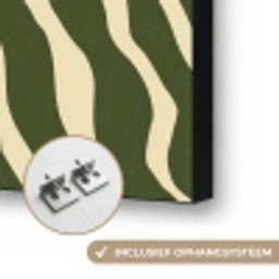 Zebra - Patroon - Groen Textielframe zwart klein 947 -USP_ophangsysteemNL