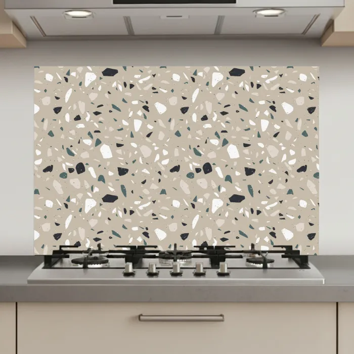 Terrazzo - Patroon - Groen keuken achterwand spatscherm klein 900 -3d_website