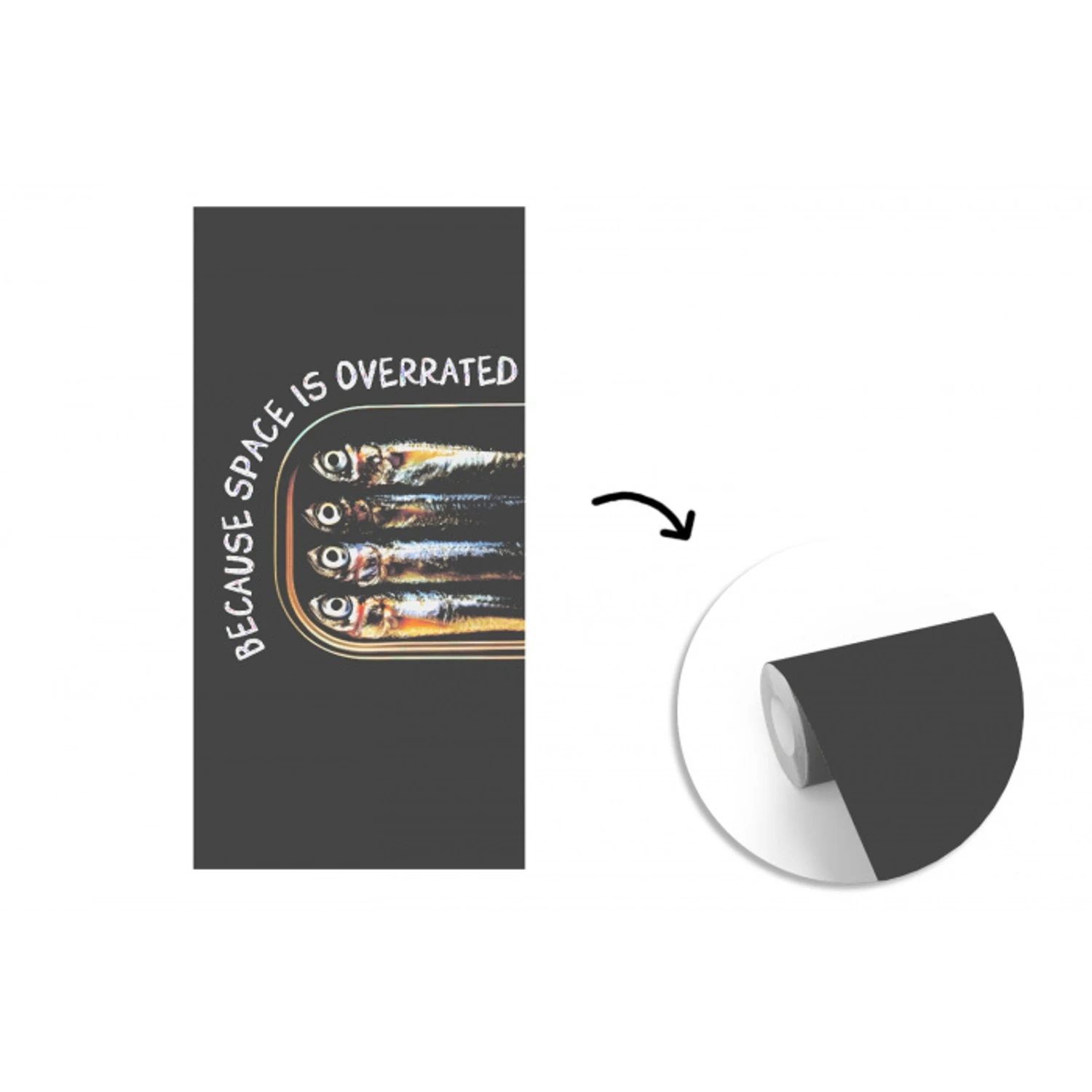 Sardines - Tekst - Vis - Blik fotobehang vinyl groot -3d