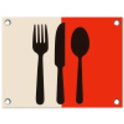 Bestek - Rood - Wit tuinposter los doek klein -3d