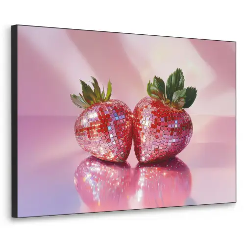 Disco - Fruit - Glitter - Strawberry Textielframe - compleet frame klein -3d
