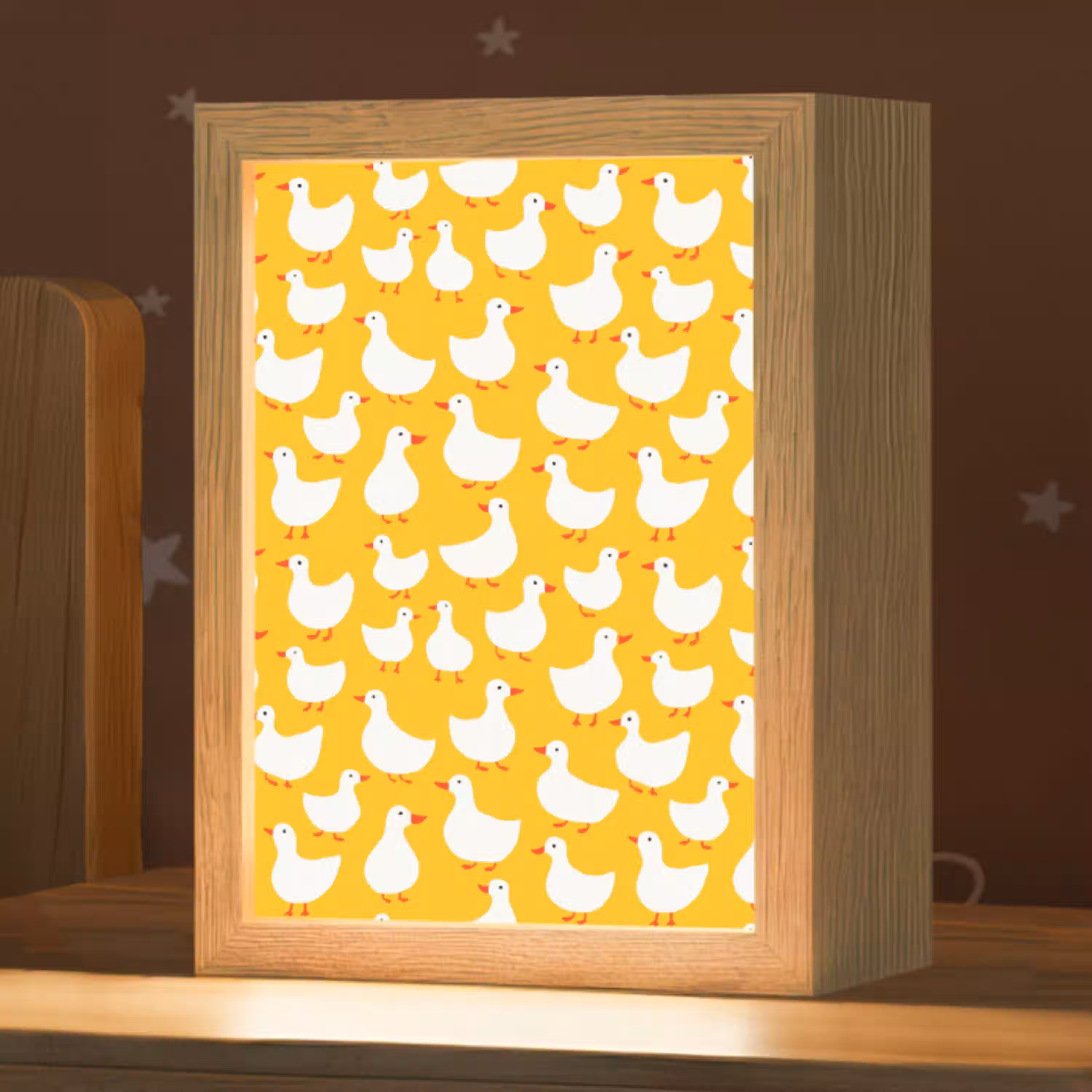 Eendjes - Patroon - Geel Light Box met kabel (Kinderlampje) klein 904 -zzz_3d_website
